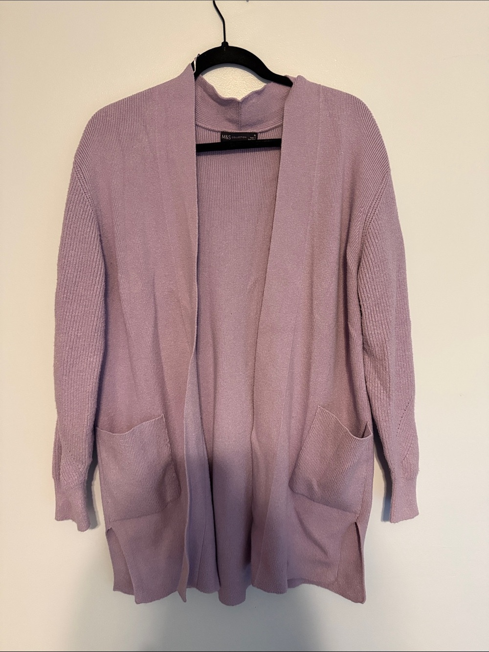 Open-Front Lavender Cardigan